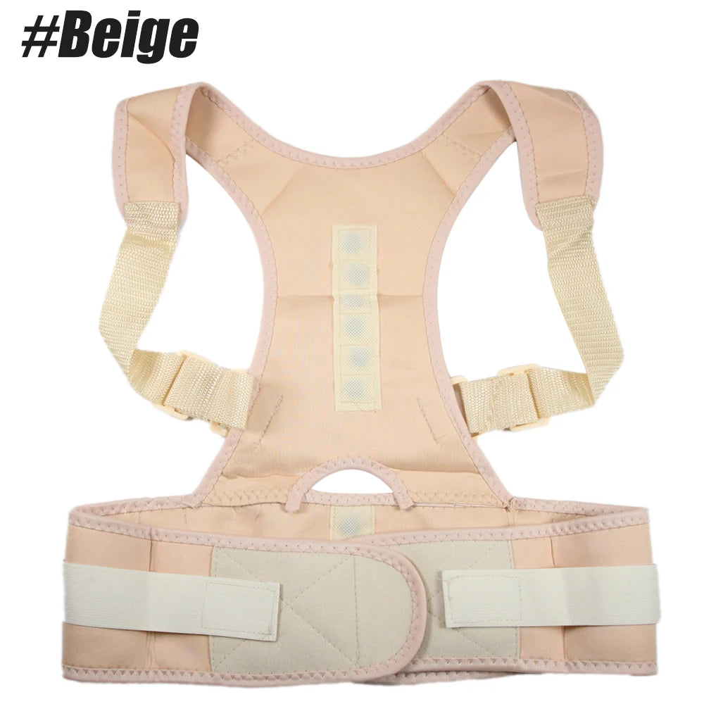 Magnetic Therapy Posture Support Back Brace -Adjustable Posture Corrector Brace Shoulder Back Support Belt- Relieves Neck, Back